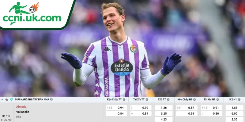 Soi Kèo Almeria vs Valladolid (23h30 Ngày 31/05) La Liga 2 3 Chi tiết kèo Almeria vs Valladolid (23h30 ngày 31/05)