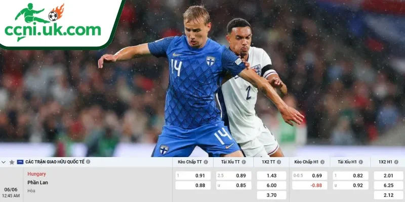 Chi tiết kèo Hungary vs Phần Lan (00h45 ngày 06/06)